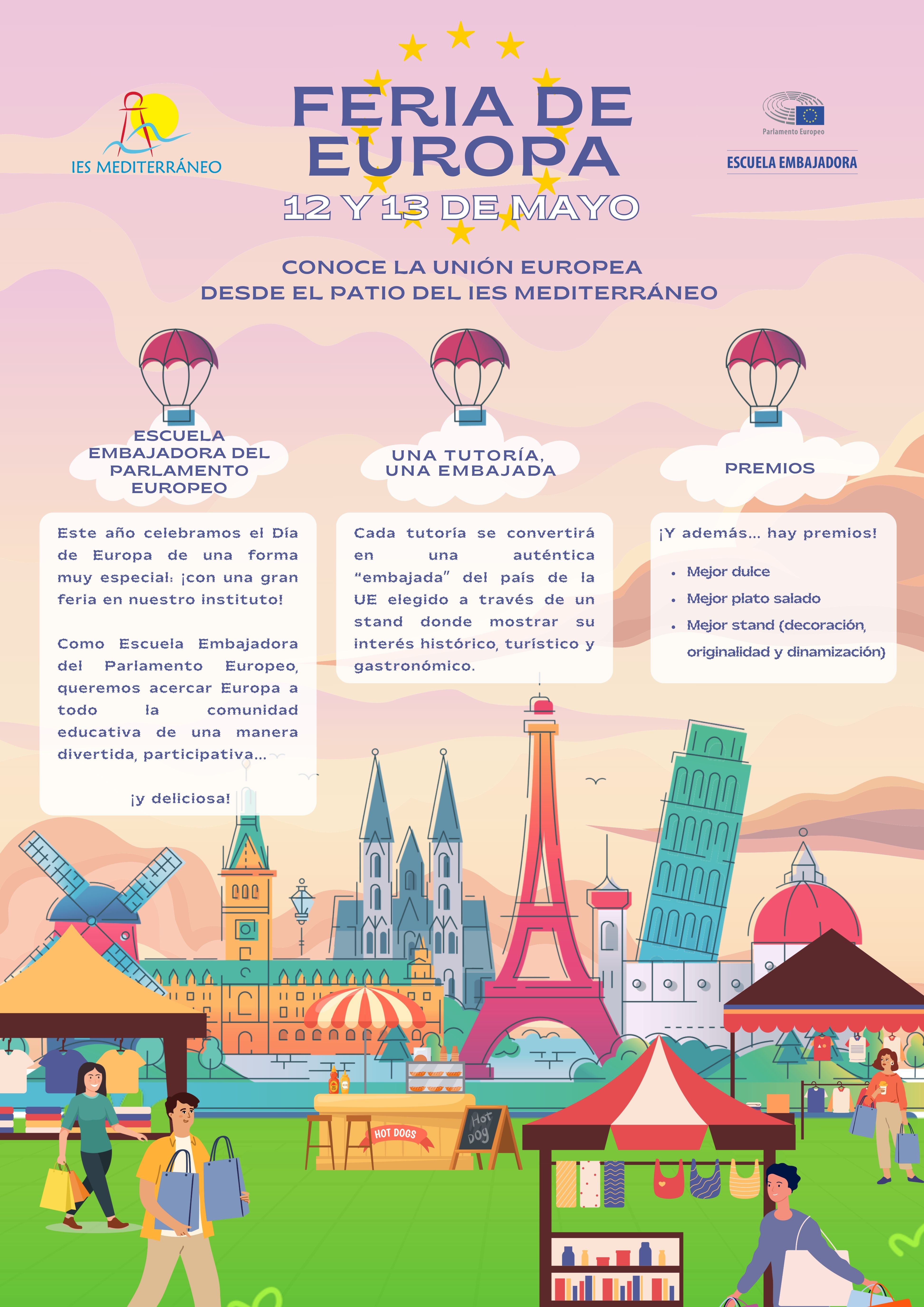 Imagen de la noticia: Europa se vive en el patio: nace la primera Feria de la Unión Europea del IES Mediterráneo